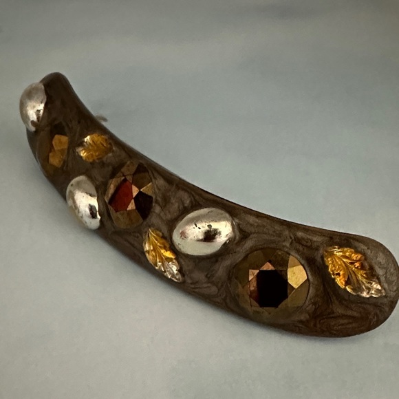 Vintage Neiman Marcus Gold, Silver Hair Barrette. main image 6